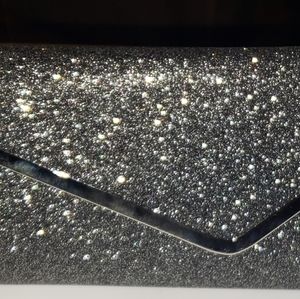 Express Cocktail Sparkly Clutch in Gunmetal/Silver